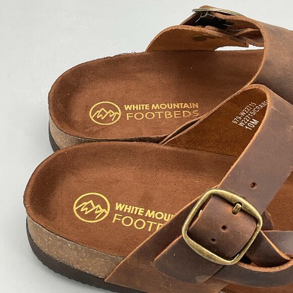 NEW White Mountain Women’s Crawford Leather Footbed Sandals Brown Size 10M - Picture 6 of 10